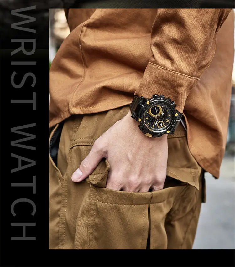 Тактические наручные часы Smael 8095 Original (Black Gold) (16687)
