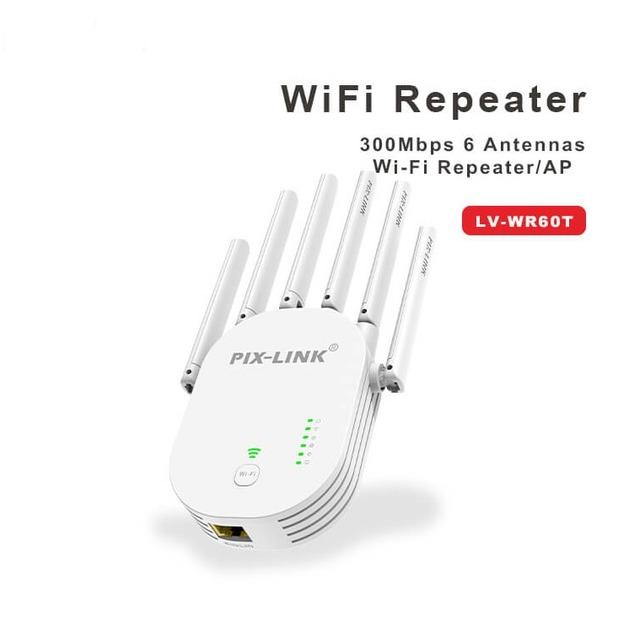 Усилитель WiFi сигнала ретранслятор Wi-Fi PIX-LINK LV-WR60T 300Mbps 2.4 GHz репитер точка доступа (White) (17964)