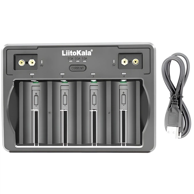 Зарядное устройство LiitoKala Lii-D4 для аккумуляторов АА, ААА, 18650, 21700, 26650, 32700 Li-ion, Ni-MH, Ni-Cd, Крона 9В (19419)