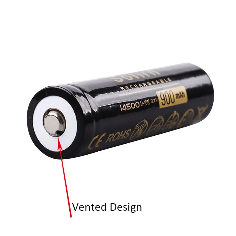 Аккумулятор 14500 / AA Sofirn 900 mAh пальчиковый литий-ионный Li-Ion 3.7V Выпуклый плюс (19302)