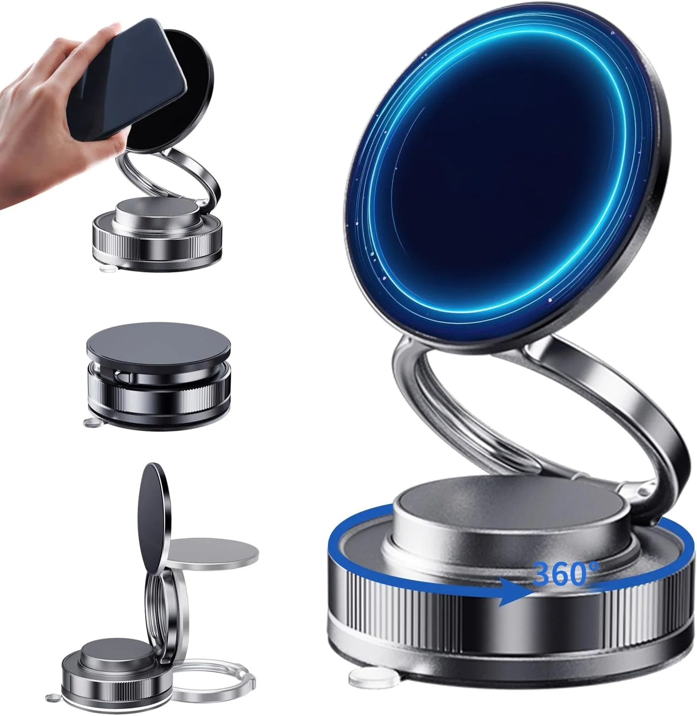 Автомобильный держатель для телефона ILEPO 360 подставка для смартфона в авто на присоске (19341)