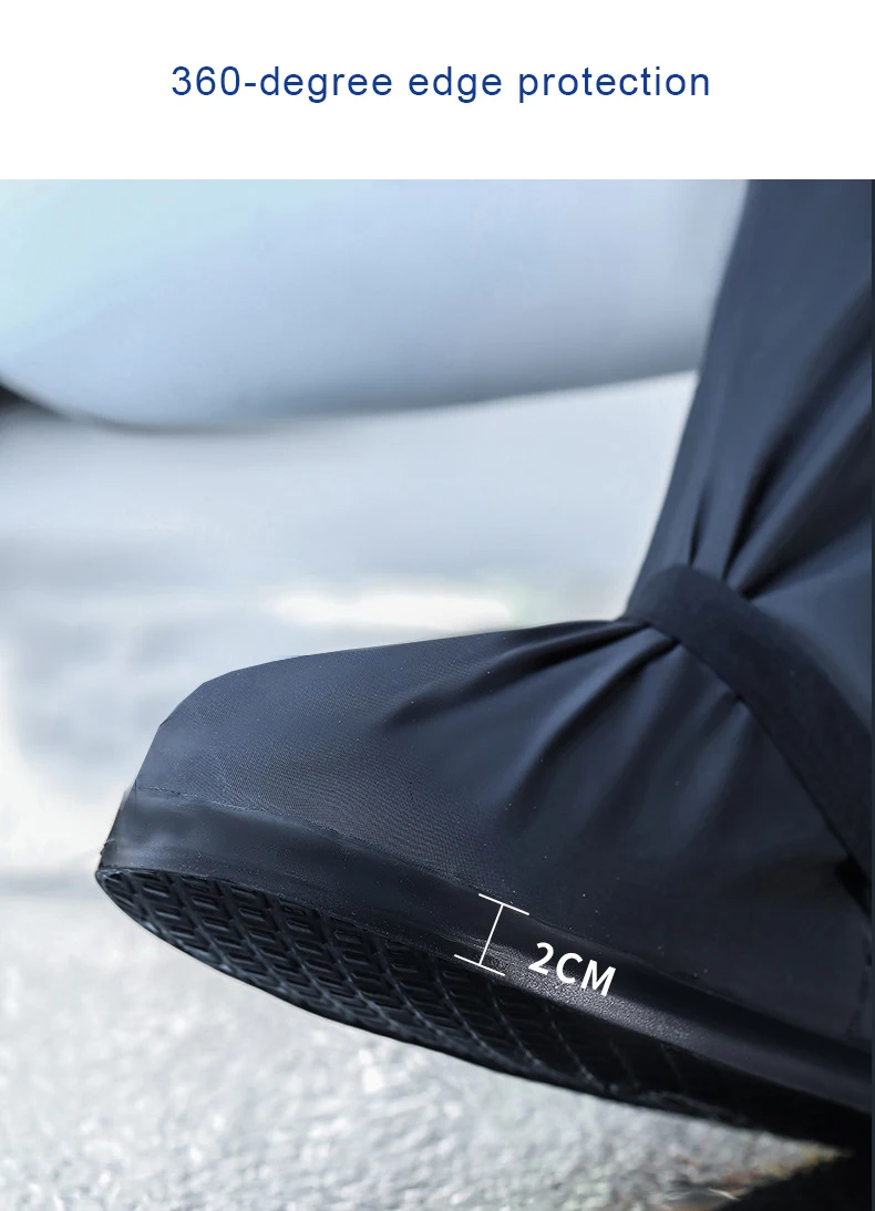 Бахилы на обувь от воды и грязи 520-1 S Многоразовые ПВХ чехлы-сапожки (Black) (19649)