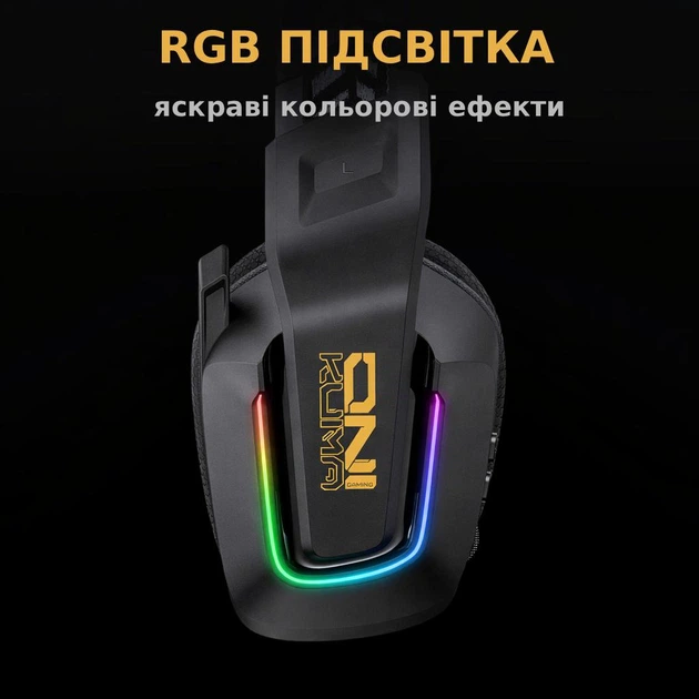 Беспроводные игровые наушники Onikuma GT828 геймерская Bluetooth гарнитура с микрофоном и RGB (Black) (19119)