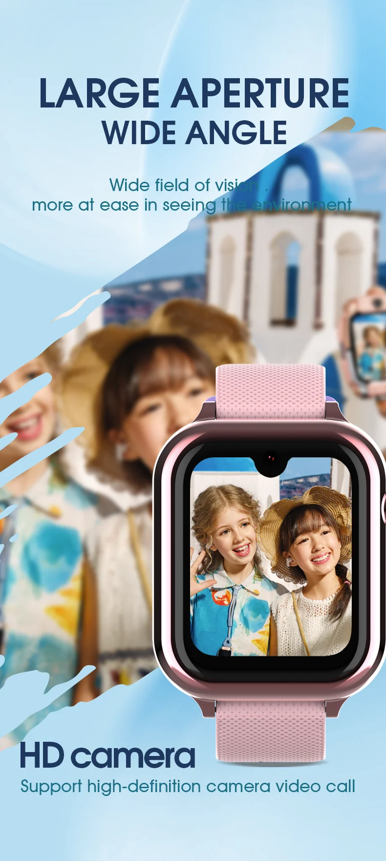 Детские смарт-часы Wonlex KT38 Original часы-телефон с видеозвонком GPS WI-FI и SIM-картой (Pink) (19135)