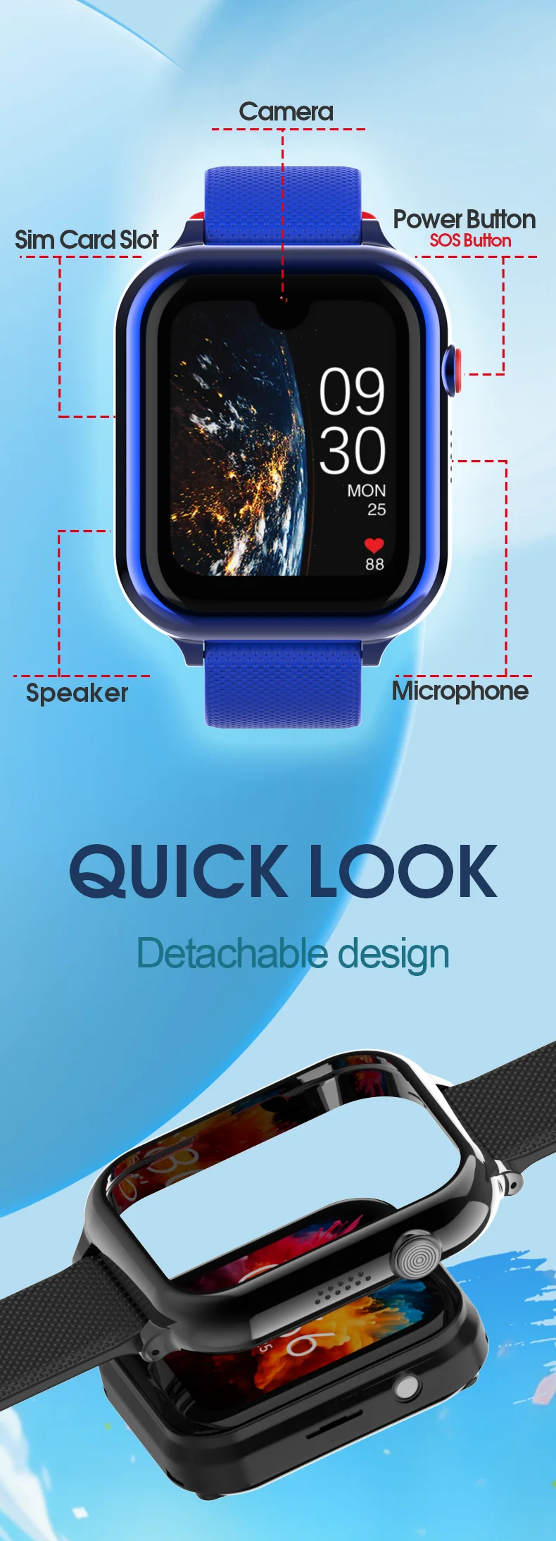 Детские смарт-часы Wonlex KT38 Original часы-телефон с видеозвонком GPS WI-FI и SIM-картой (Pink) (19135)