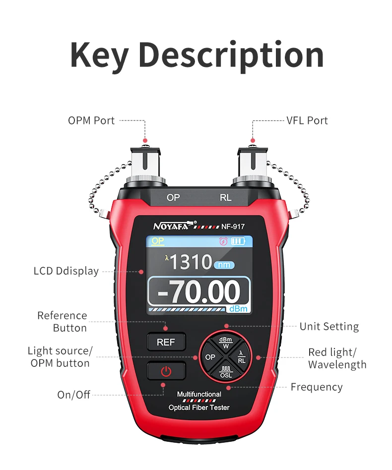 Многофункциональный кабельный тестер Noyafa NF-917  FC  ST  SC  VFL OPM (18889)