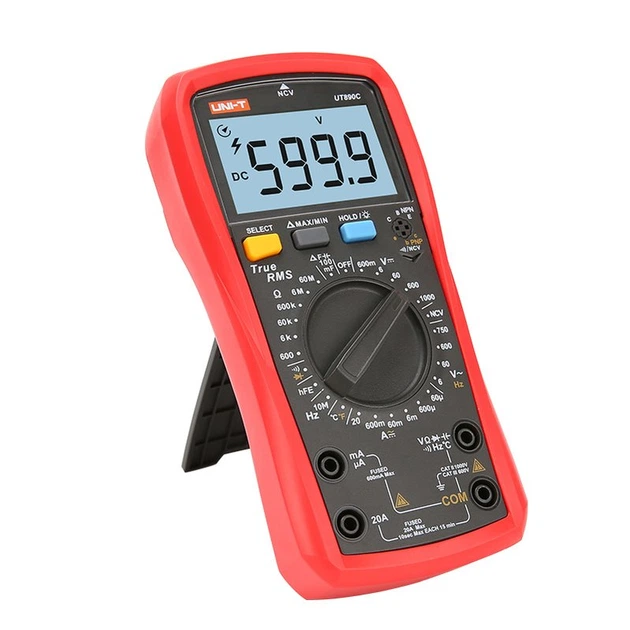 Мультиметр UNI-T UT890C Цифровой мультитестер; Напряжение DC/AC; Ток DC/AC; R; C; Прозвонка цепи; тест Диодов, NCV, частота, емкость (19821)