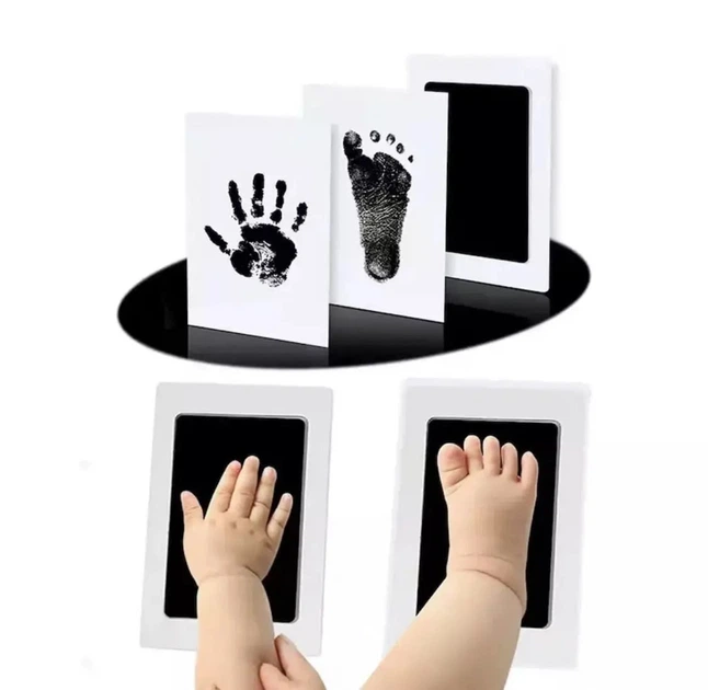 Набор для слепков детских ручек и ножек LVR 019 отпечатки без контакта с краской (Black) (18979)