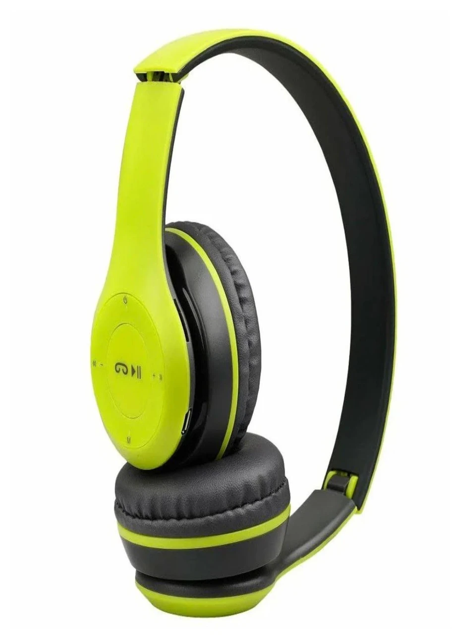 Наушники беспроводные P47 споддержкой карты памяти + встроенным FM-радио (Green Gray) (18177)