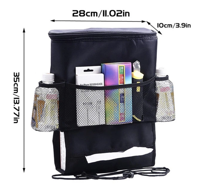 Органайзер автомобильный на спинку сиденья с термосумкой LVR 026 сумка-холодильник (Black) (18993)