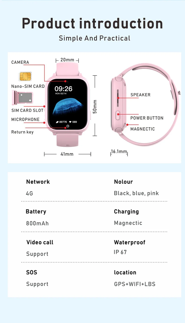 Смарт часы-телефон детские Wonlex CT25 Original с видеозвонком WI-FI GPS SIM-карта (Black) (18358)