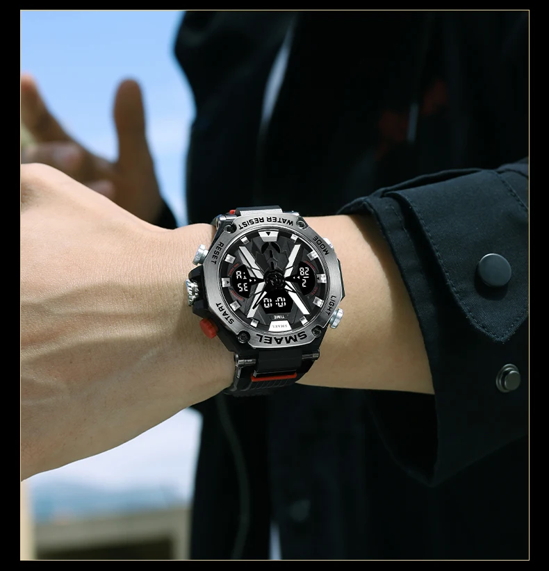 Тактические наручные часы Smael 8087 Original (Black Silver) (16682)