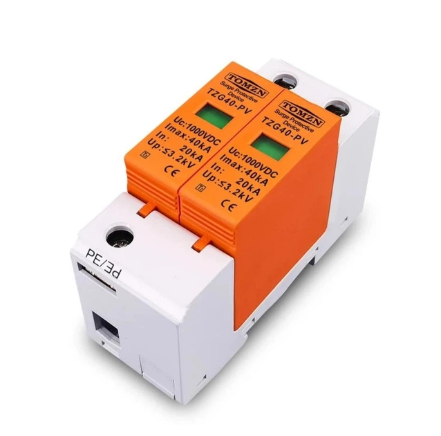 Устройство защиты от импульсных перенапряжений DC TOMZN TZG40-PV 2P 20–40kA 1000V ограничитель перенапряжения 2х полюсний (19637)