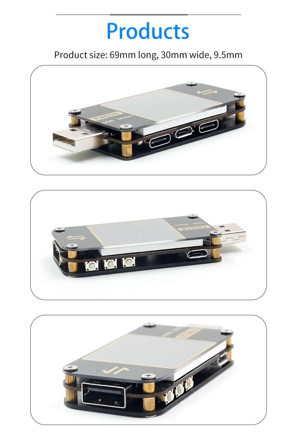 USB тестер анализатор зарядных устройств Fnirsi FNB38 внешних аккумуляторов и USB-кабелей (19171)