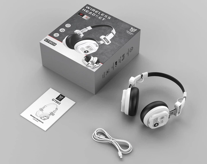 Беспроводные игровые наушники Onikuma GT803 Bluetooth гарнитура с микрофоном и шумоподавлением (White) (19121)
