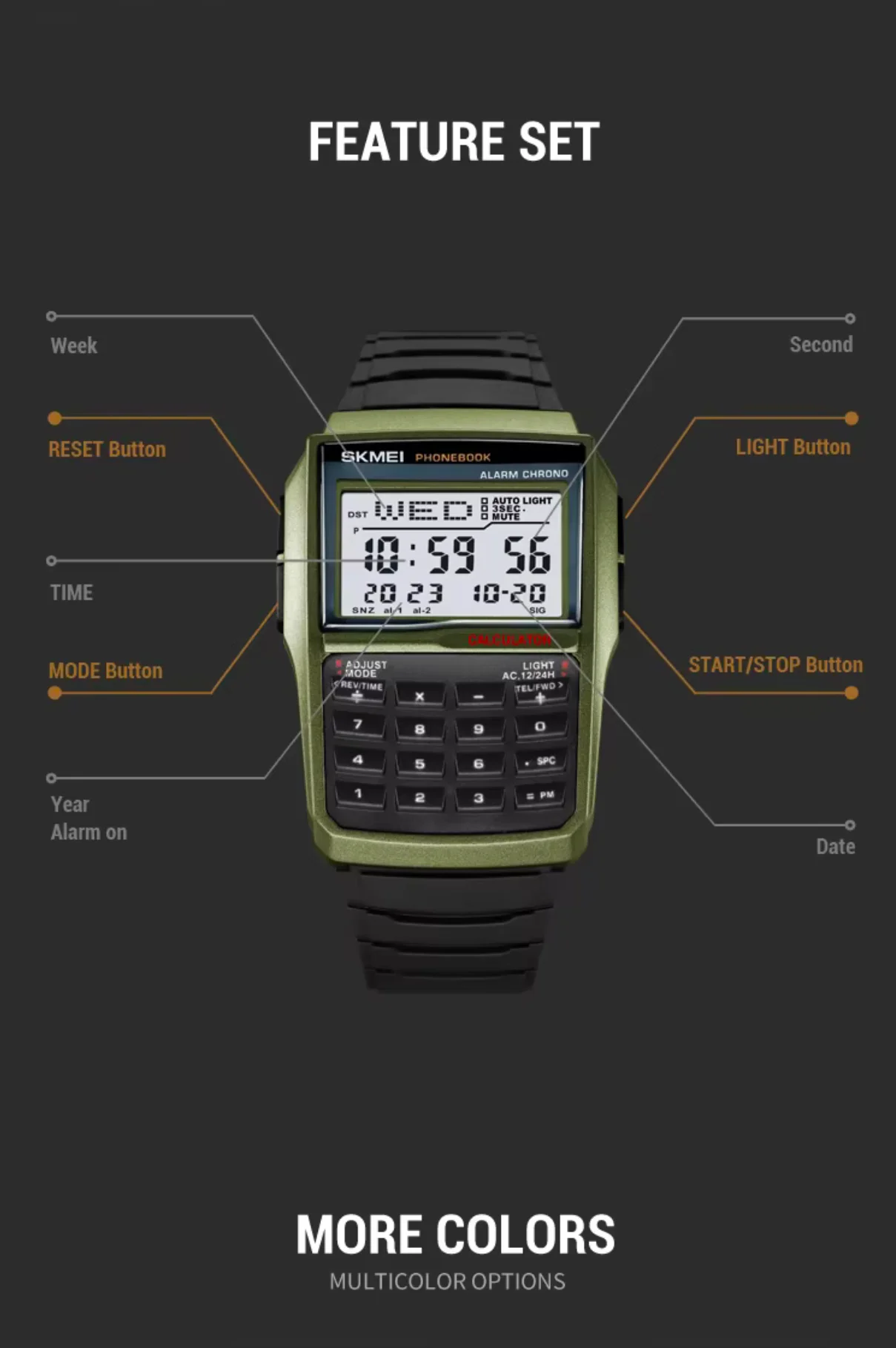Часы наручные Skmei 2255 (Black, 2255BK) (18448)