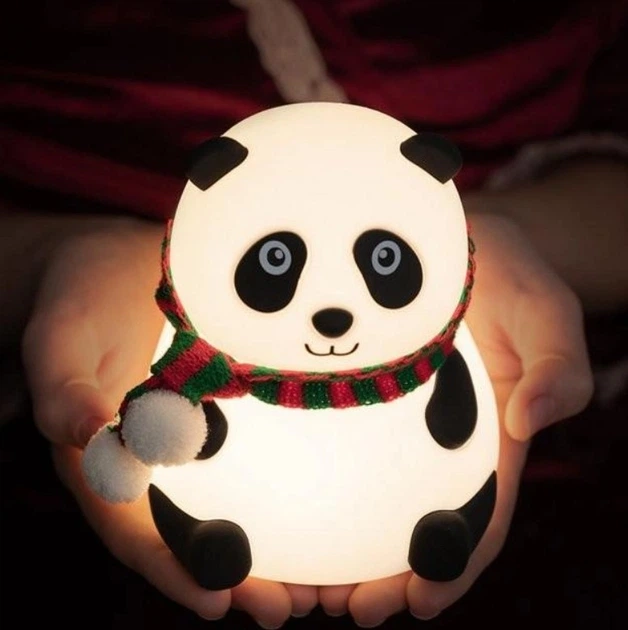 Ночник детский силиконовый Панда LOSSO светодиодный мягкий светильник RGB 1200 мАч (White) (18966)