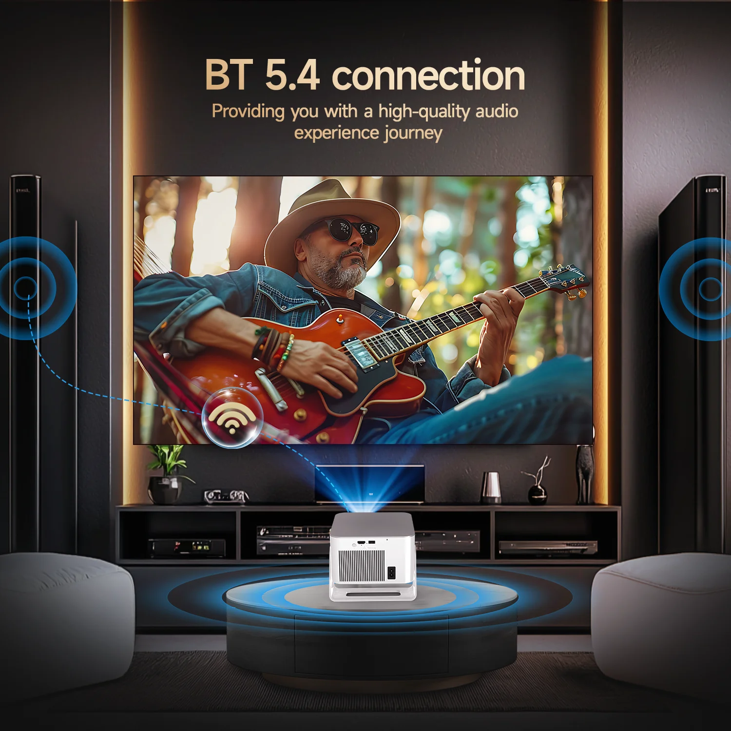 Смарт проектор с автофокусом Magcubic HY350 Max Android 14, chip H726, 8K24fps, 2GB/16GB Wi-Fi 2.4G/5G Обновленная версия Кинотеатр (White) (19033)