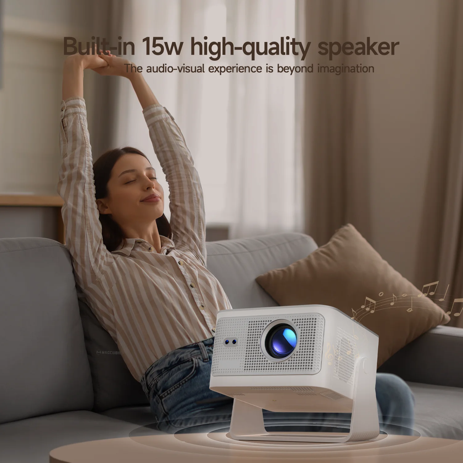 Смарт проектор с автофокусом Magcubic HY350 Max Android 14, chip H726, 8K24fps, 2GB/16GB Wi-Fi 2.4G/5G Обновленная версия Кинотеатр (White) (19033)