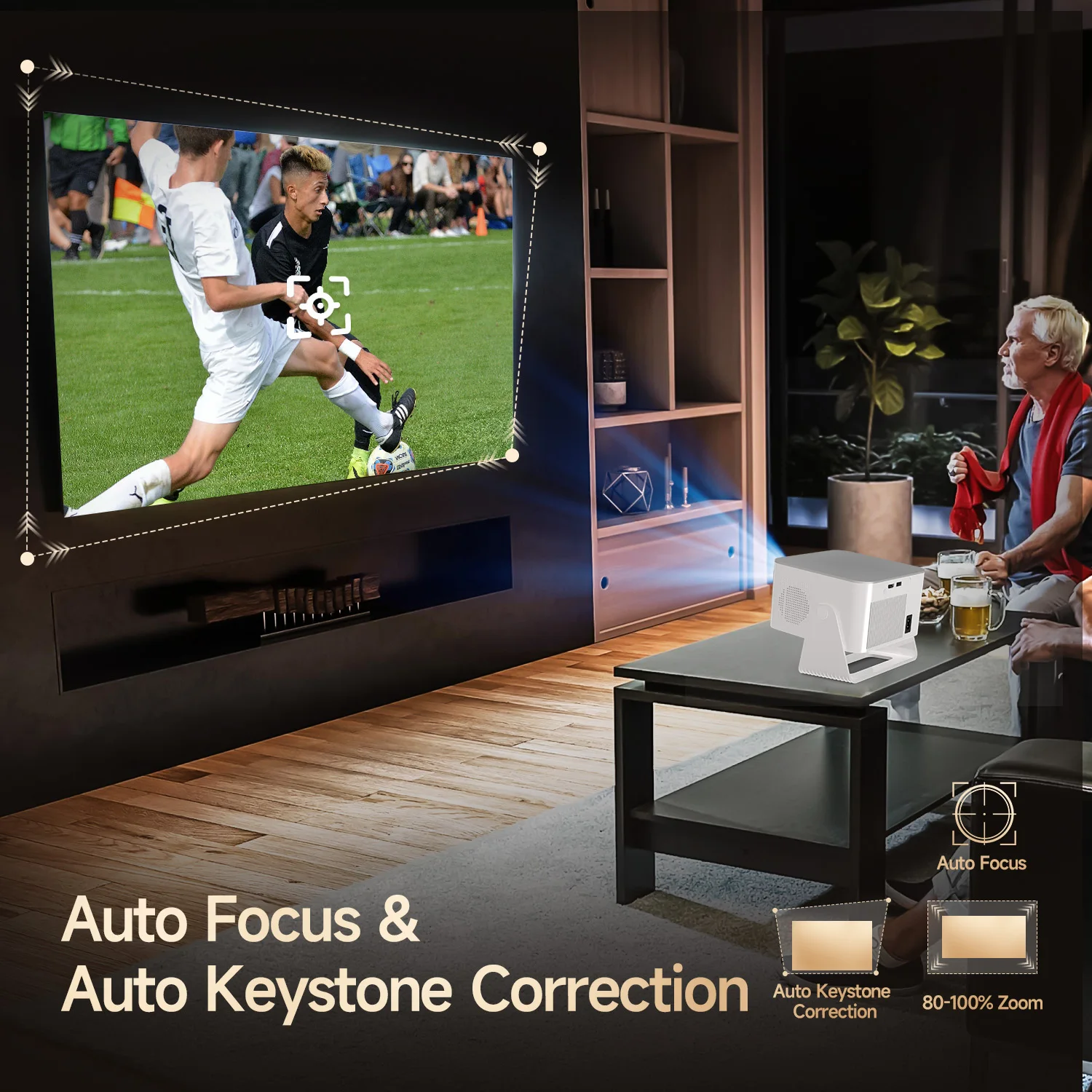 Смарт проектор с автофокусом Magcubic HY350 Max Android 14, chip H726, 8K24fps, 2GB/16GB Wi-Fi 2.4G/5G Обновленная версия Кинотеатр (White) (19033)