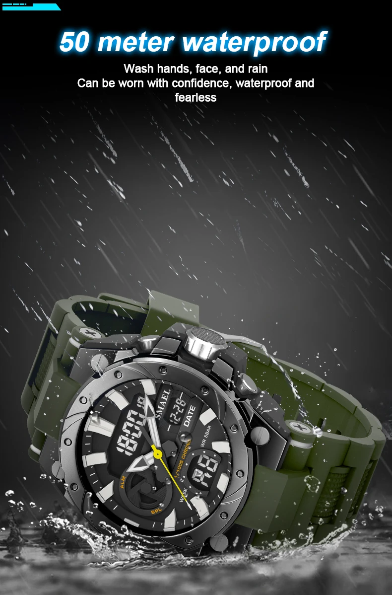 Тактические наручные часы Smael 8029 Original (Army Green) (16684)