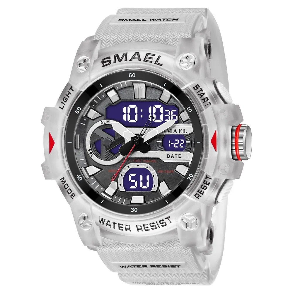 Тактические наручные часы Smael 8086 Original (Transparent White)