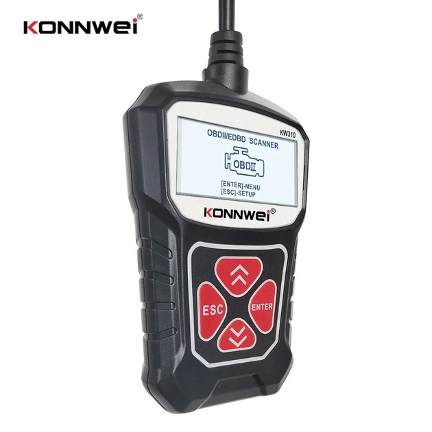 Универсальный автосканер Konnwei KW310 Профессиональный диагностический сканер автомобильный ОБД2, EOBD, OBD2  (Black) (19500)