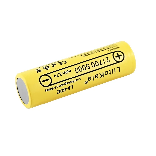 Аккумулятор 21700 LiitoKala Lii-50E 5000 mAh литий-ионная аккумуляторная батарея Li-Ion 25А, 3.7V Плоский плюс (19313)