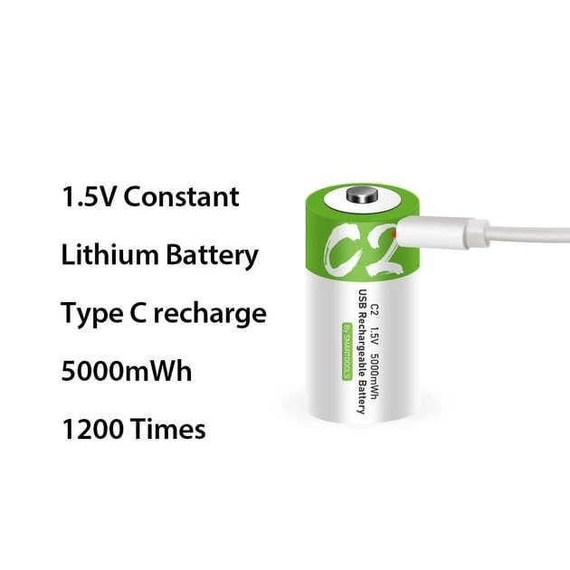 Аккумулятор тип C / R14 Smartoools 3333 mAh - 5000mWh 1.5V с встроенной зарядкой Type-C (19563)