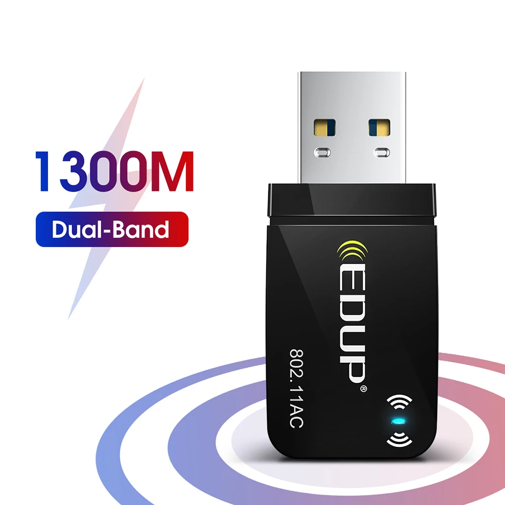 Беспроводной сетевой адаптер EDUP EP-1689 Wi-Fi двухдиапазонный 5/2,4 ГГц USB 3.0 Original (Black) (18641) Беспроводной сетевой адаптер EDUP EP-1689 Wi-Fi двухдиапазонный 5/2,4 ГГц USB 3.0 Original (Black) (18641)