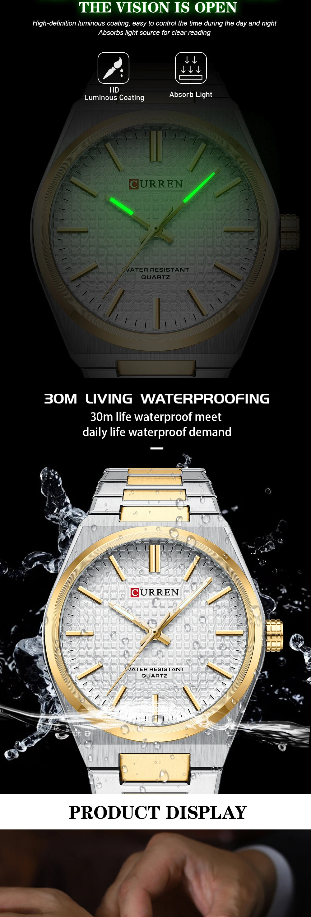 Часы наручные Curren 8439G (Silver Black Silver) (18692)