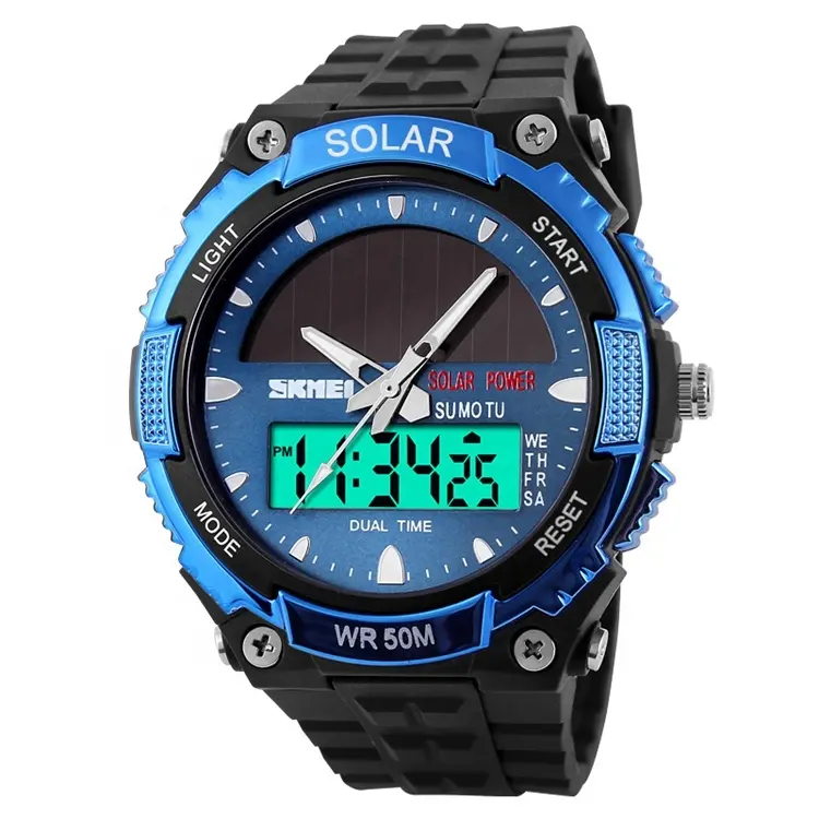 Часы наручные на солнечной батарее Skmei 1049 Original (Blue, 1049BU) (17096)