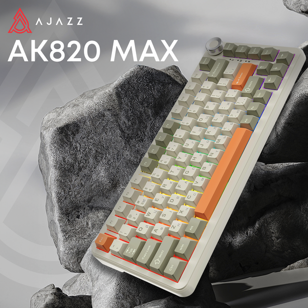 Клавиатура механическая  беспроводная Bluetooth / 2,4 AJAZZ AK820 MAX PLUS Flying Fish Switch / с подсветкой RGB / 8000 мА·ч / Раскладка 75%  (Retro Colour) (19568)