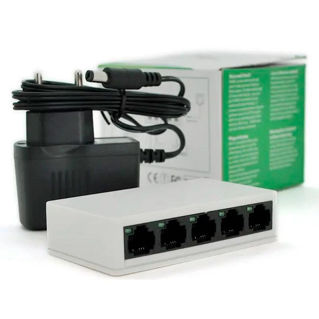 Сетевой коммутатор на 5 портов PIX-LINK LV-SW05S портативный свитч для интернета (White) (18896)