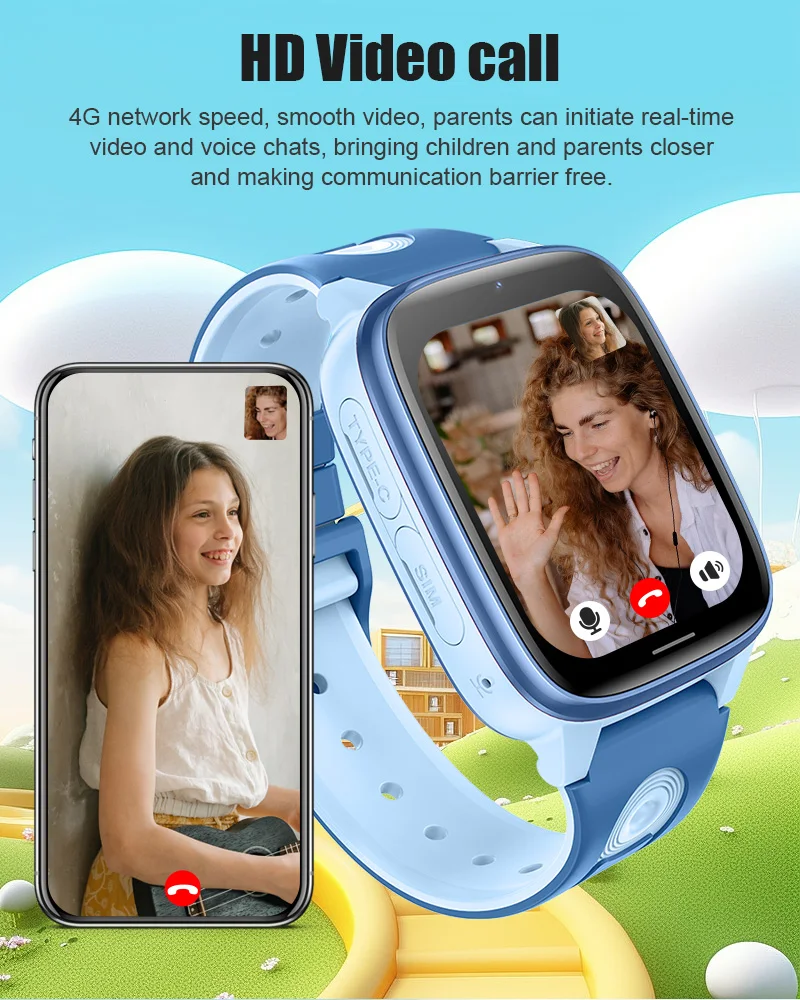 Смарт часы-телефон детские Wonlex CT23 Original с видеозвонком WI-FI GPS SIM-карта (Blue) (18354)
