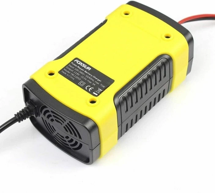 Зарядное устройство автомобильное Foxsur FBC1205D 12V/5А Автоматическое импульсное с функцией восстановления (Yellow) (19429)
