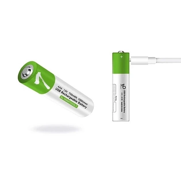 Аккумулятор AAA Smartoools 500 mAh мизинчиковый Li-Ion со встроенной зарядкой Type-C 1.5V Выпуклый плюс (19325)