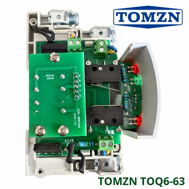 Автоматический ввод резерва АВР TOMZN TOQ6 L+N 4P 230V 63A переключатель питания трехфазный 4х полюсний (19634)