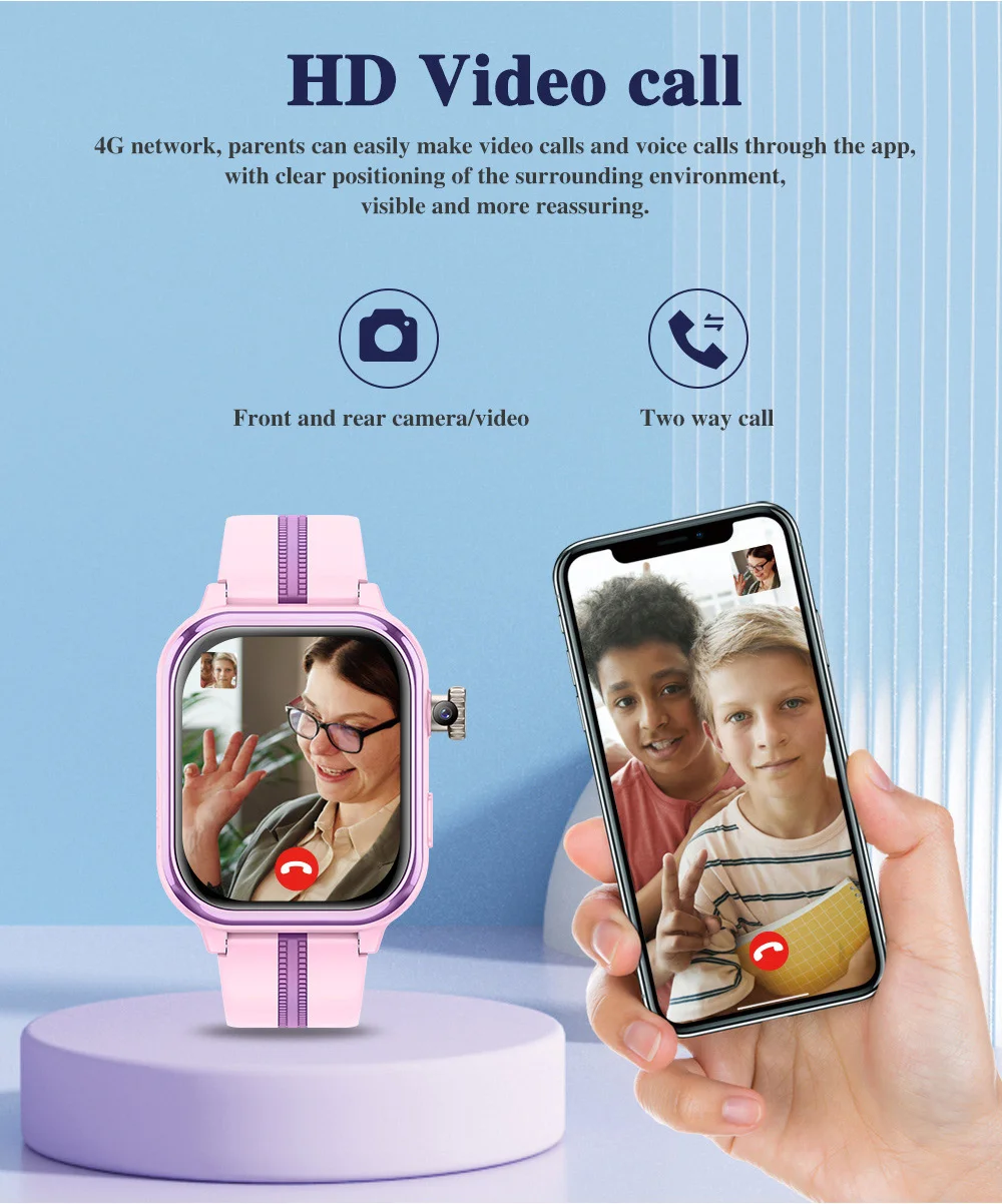 Детские смарт-часы Wonlex KT39 Original часы-телефон с видеозвонком GPS WI-FI и SIM-картой (Black) (19136)