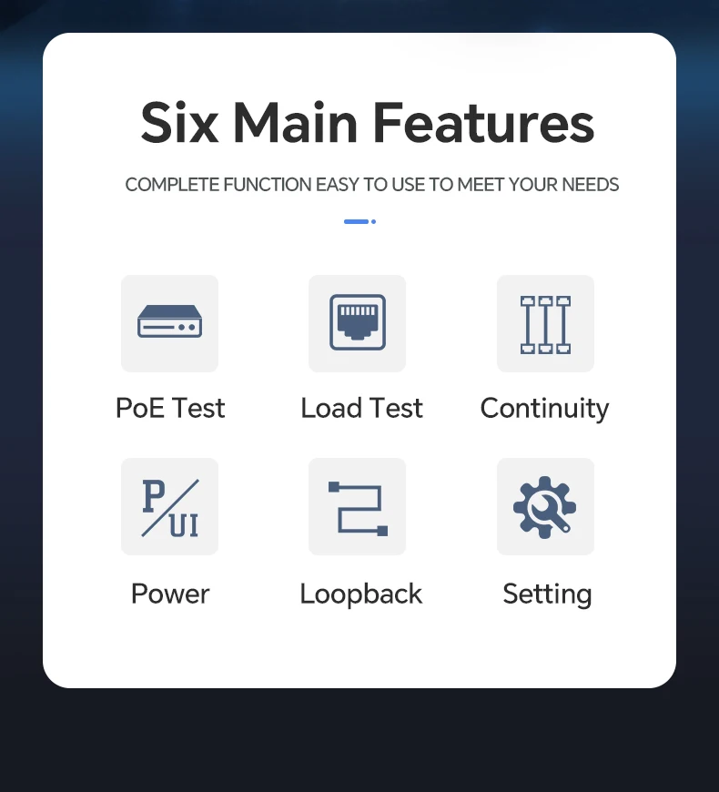 Многофункциональный кабельный тестер Noyafa NF-488 функция PoE Ping для RJ45, DC (18887)