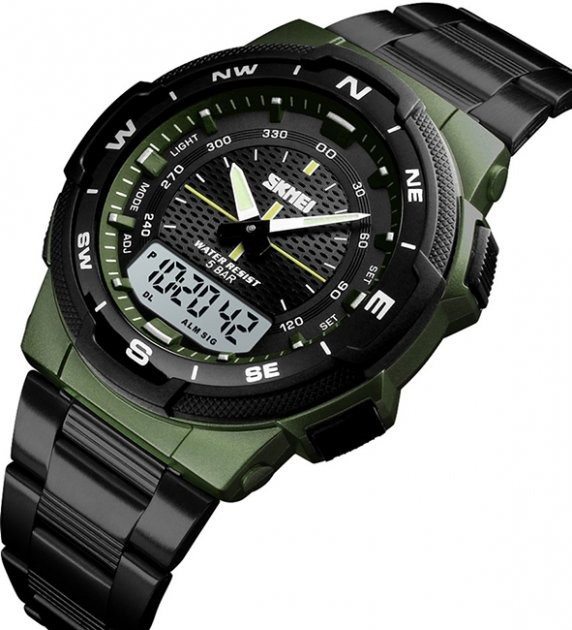 Мужские наручные часы Skmei 1370 Original (Army Green, 1370AG) (17132)