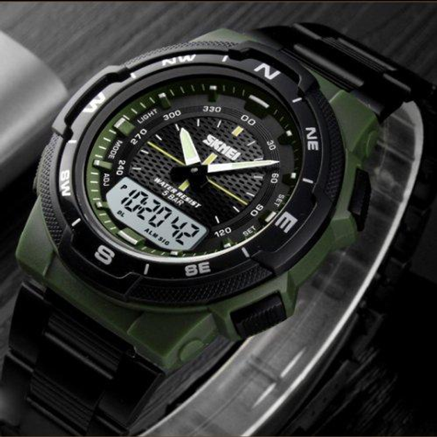 Мужские наручные часы Skmei 1370 Original (Army Green, 1370AG) (17132)