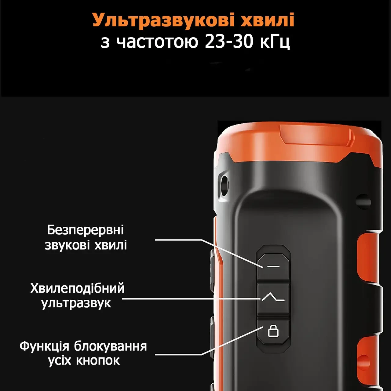 Ультразвуковой отпугиватель собак с аккумулятором B30 (Black) (17657)
