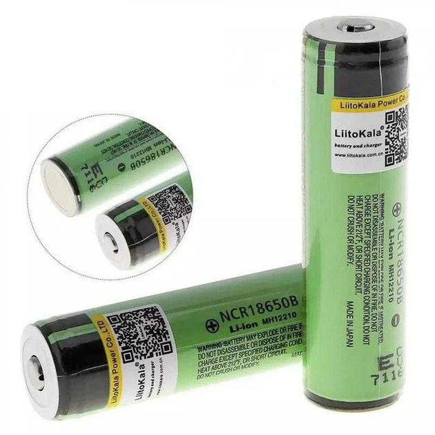 Аккумулятор 18650 LiitoKala 34B-JT 3400 mAh литий-ионный для фонариков Li-Ion 8А, 3.7V Выпуклый плюс (19307)