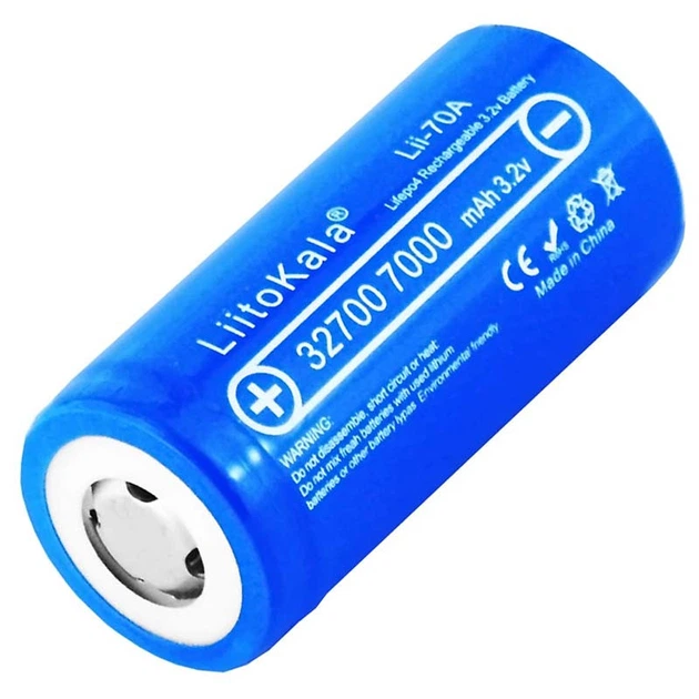 Аккумулятор 32700 LiitoKala Lii-70A 7000 mAh литий-железо-фосфатный LiFePO4 30А, 3.6V Плоский плюс (19315)