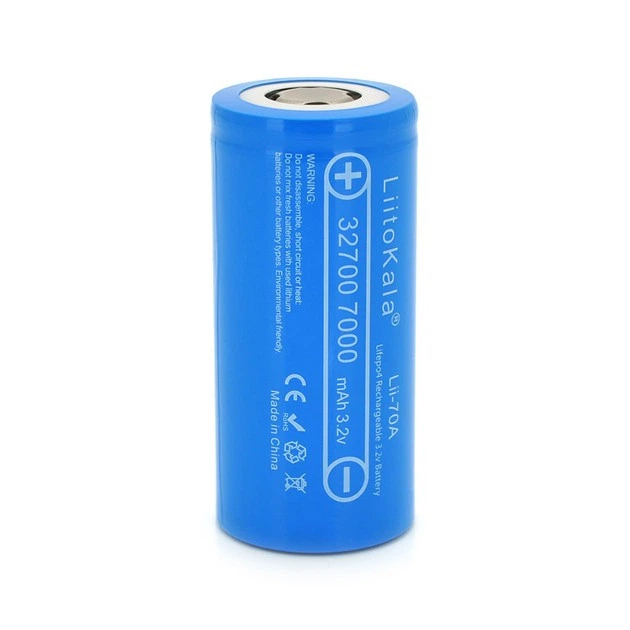 Аккумулятор 32700 LiitoKala Lii-70A 7000 mAh литий-железо-фосфатный LiFePO4 30А, 3.6V Плоский плюс (19315)