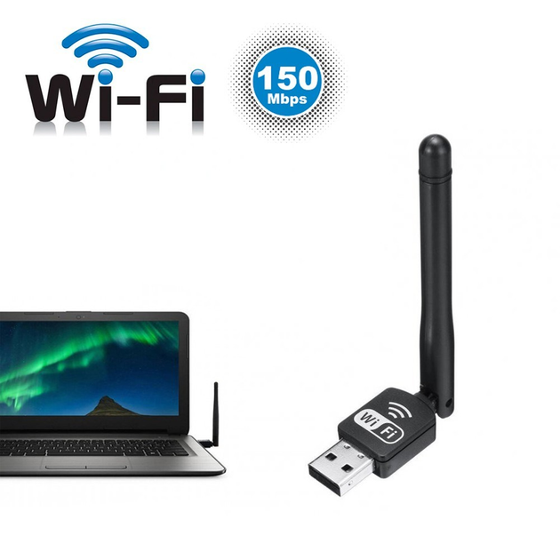 Беспроводной сетевой адаптер PIX-LINK Wi-Fi USB LV-UW10-2DB чип RTL8188 (Black) (17621)