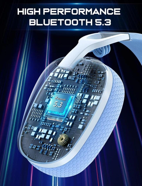 Беспроводные игровые наушники Onikuma B2 Bluetooth гарнитура для геймеров с микрофоном (White Blue) (19115)