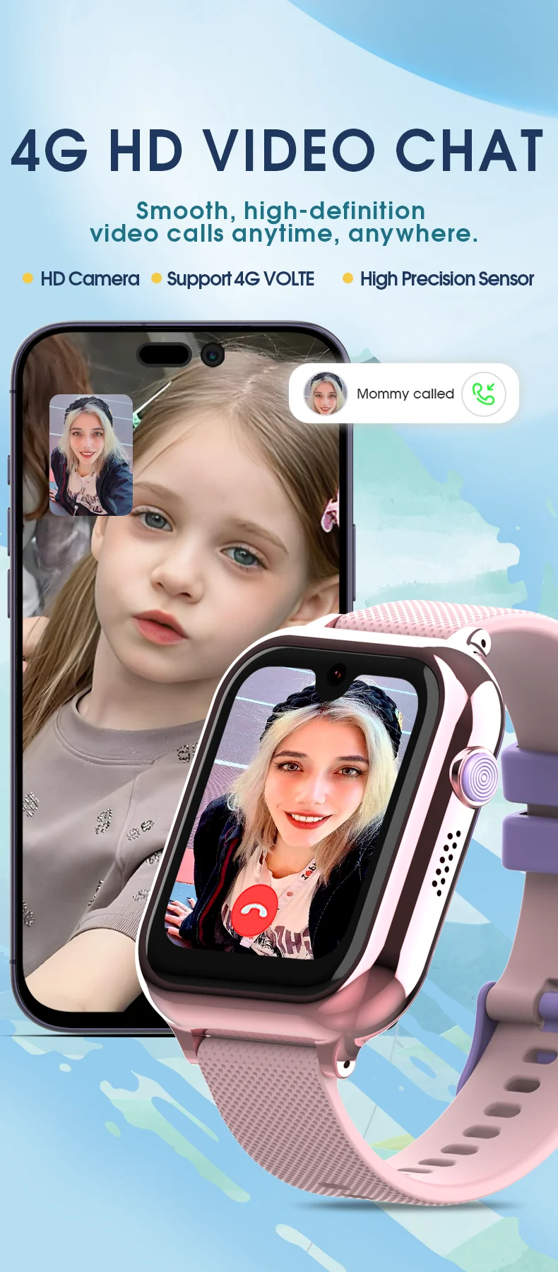 Детские смарт-часы Wonlex KT38 Original часы-телефон с видеозвонком GPS WI-FI и SIM-картой (Black) (19133)