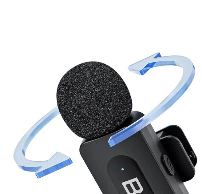 Профессиональный петличный микрофон беспроводной Boya BY-V2 Lightning 2шт (Black) (18871)